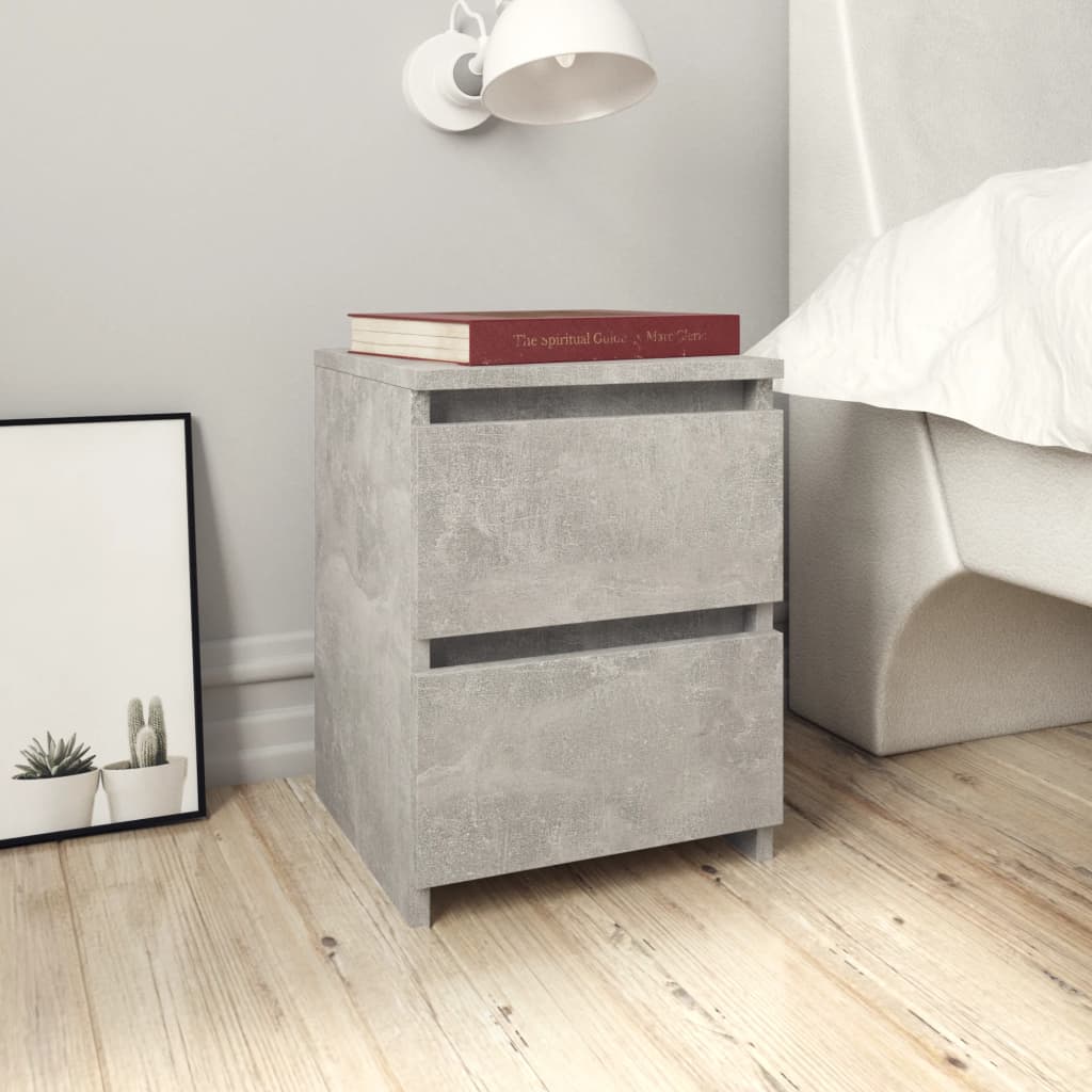 E-shop vidaXL Nočné stolíky 2 ks, betónovo sivé 30x30x40 cm, kompozitné drevo