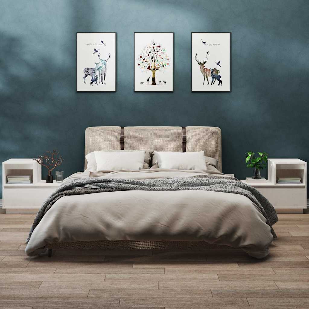 E-shop vidaXL Nočné stolíky 2 ks biele 60x34x51 cm masívne borovicové drevo