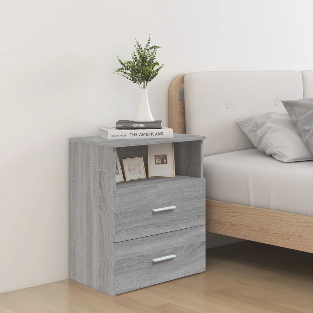 E-shop vidaXL Nočné stolíky 2 ks sivý dub sonoma 50x32x60 cm