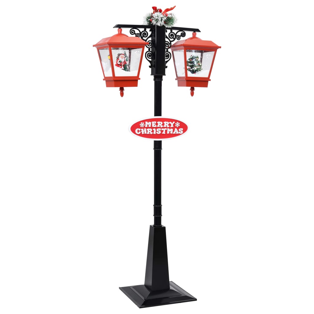E-shop vidaXL Vianočná pouličná lampa so Santom čierno-červená 81x40x188 cm PVC