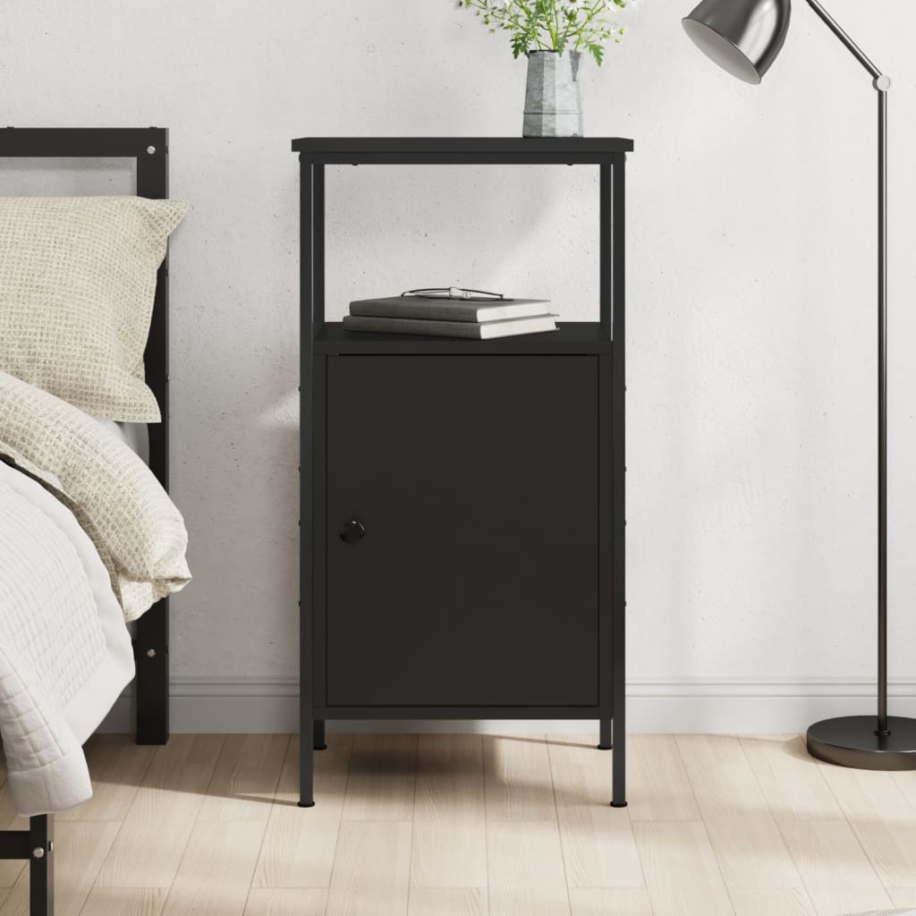 E-shop vidaXL Nočný stolík čierny 41x31x80 cm kompozitné drevo