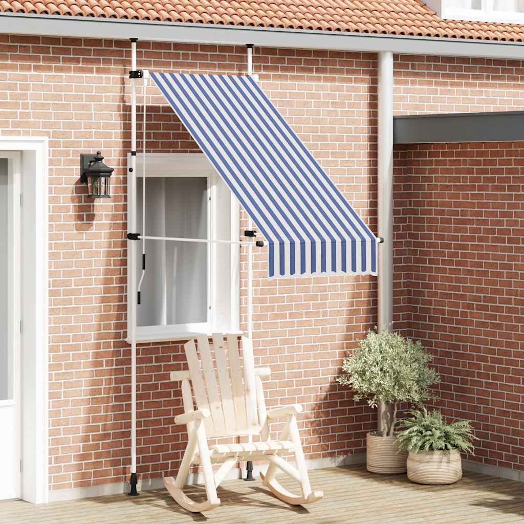 E-shop vidaXL Ručne zaťahovacia markíza 100 cm modro-biele pásiky
