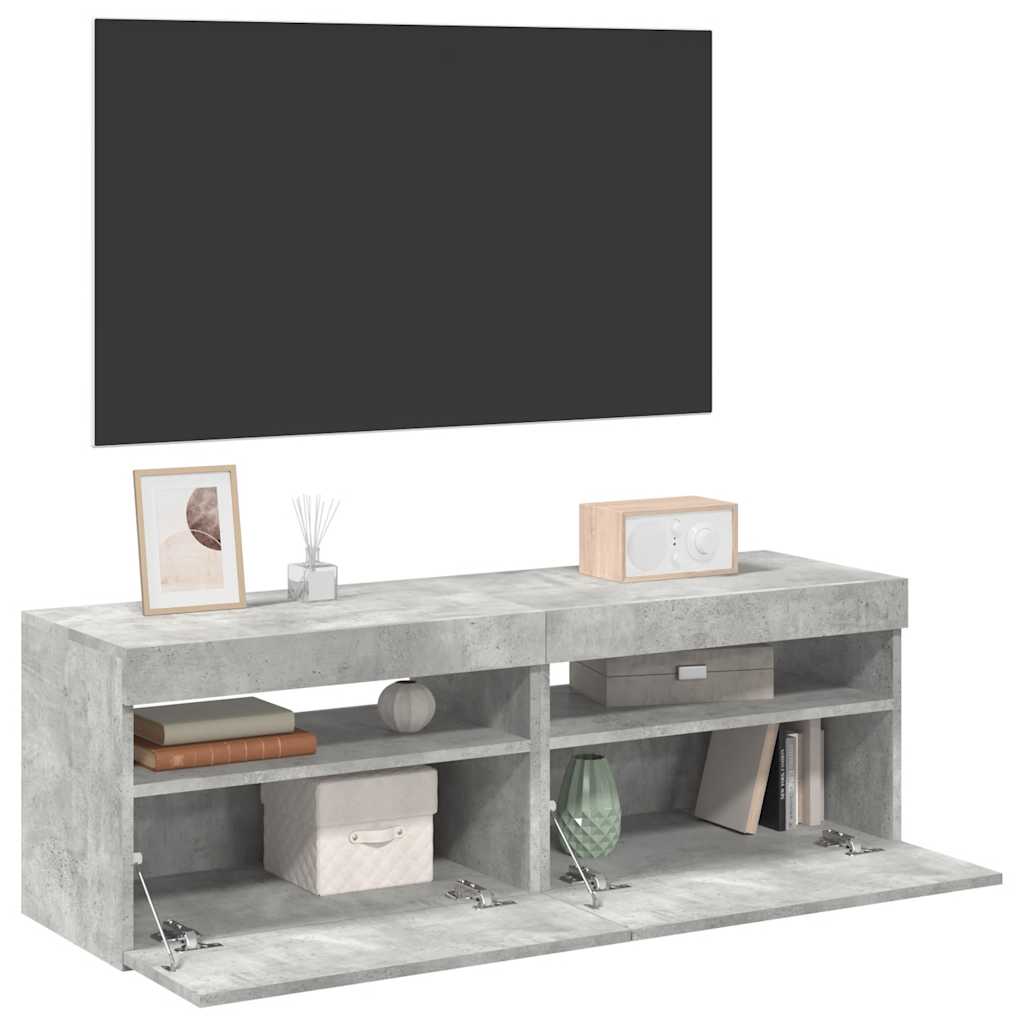 E-shop vidaXL TV skrinky s LED svetlami 2 ks betónové sivé 60x35x40 cm