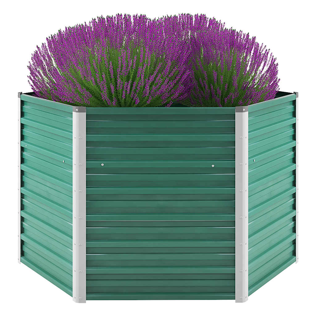 E-shop vidaXL Vyvýšený záhradný záhon, pozinkovaná oceľ 129x129x77 cm, zelený