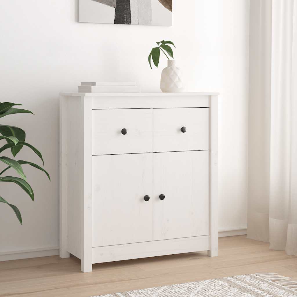 E-shop vidaXL Komoda biela 70x35x80 cm borovicový masív