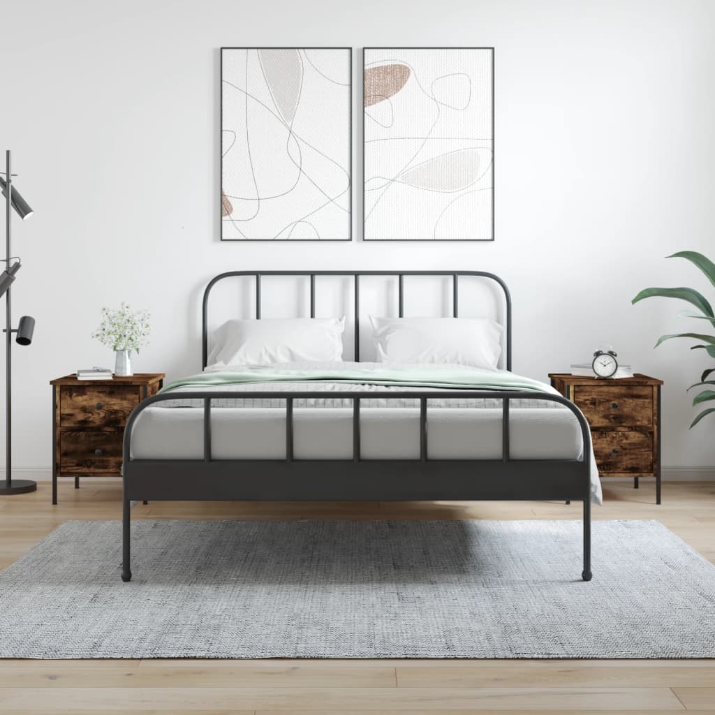 E-shop vidaXL Nočné stolíky 2 ks, tmavý dub 40x42x50 cm, kompozitné drevo