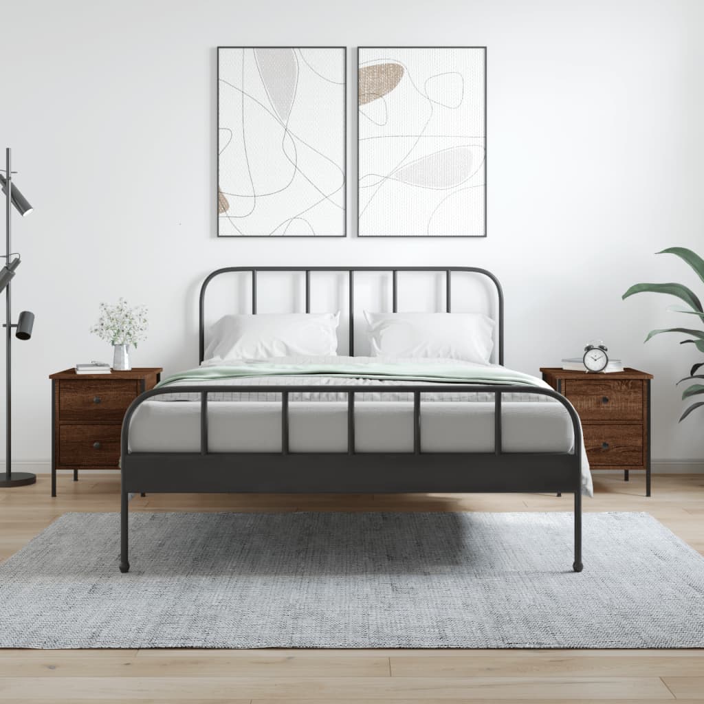 E-shop vidaXL Nočné stolíky 2 ks, hnedý dub 40x42x50 cm, kompozitné drevo