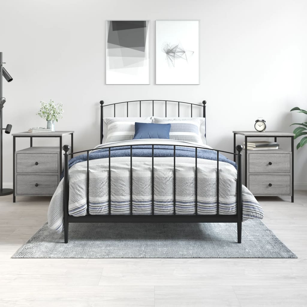 E-shop vidaXL Nočné stolíky 2 ks, sivá sonoma 44x45x60 cm, kompozitné drevo