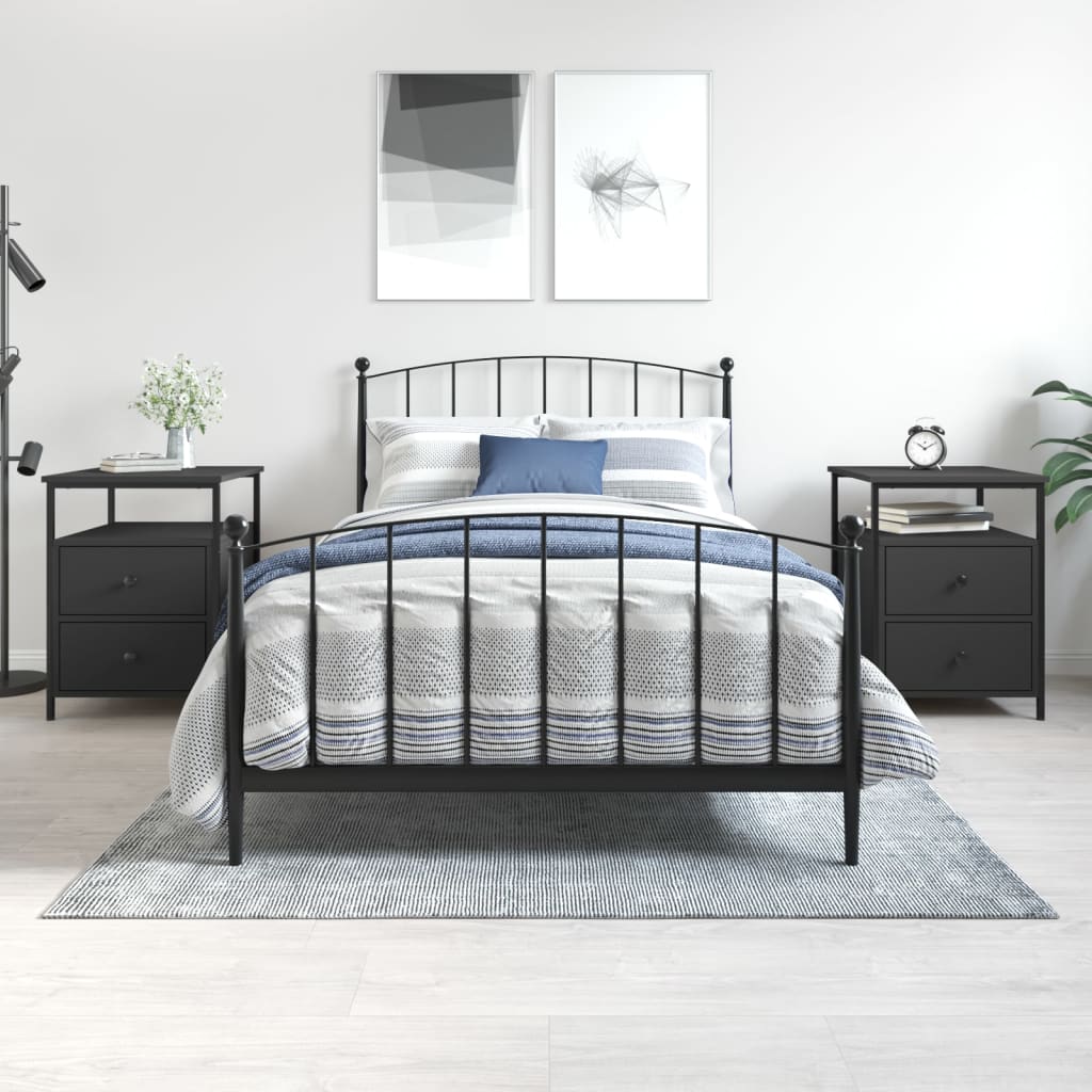 E-shop vidaXL Nočné stolíky 2 ks čierne 44x45x60 cm kompozitné drevo