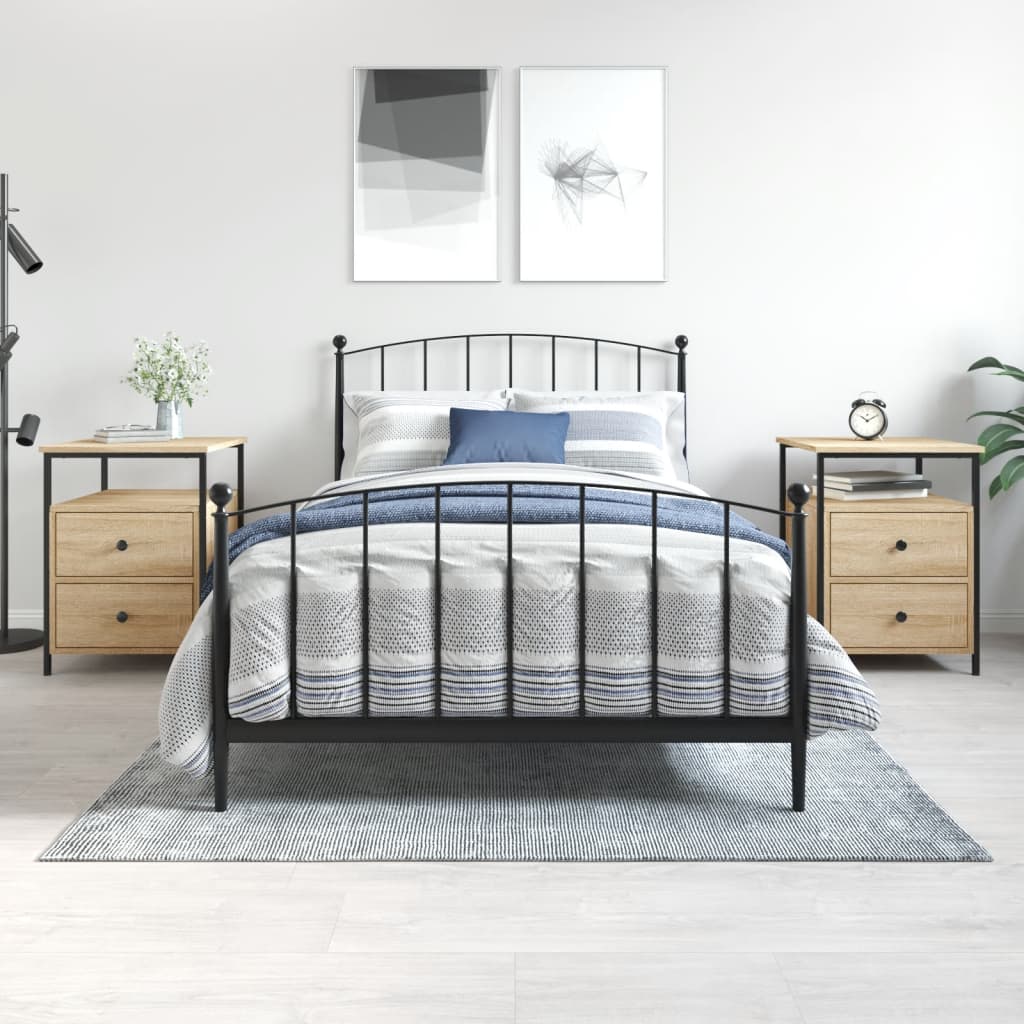 E-shop vidaXL Nočné stolíky 2 ks dub sonoma 44x45x60 cm kompozitné drevo