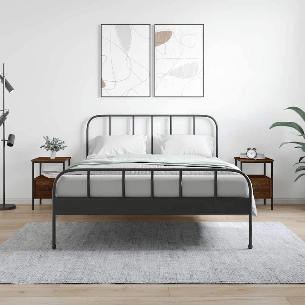 E-shop vidaXL Nočné stolíky 2 ks hnedý dub 34x36x50 cm kompozitné drevo