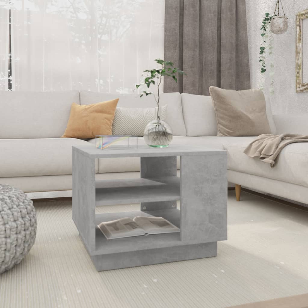 E-shop vidaXL Konferenčný stolík, betónovo sivý 55x55x43 cm, kompozitné drevo