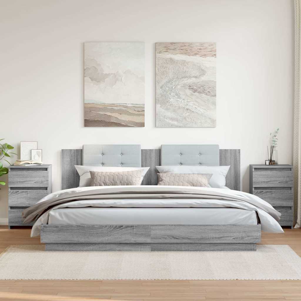 E-shop vidaXL Nočné stolíky 2ks sivý dub sonoma 40x35x62,5cm spracované drevo