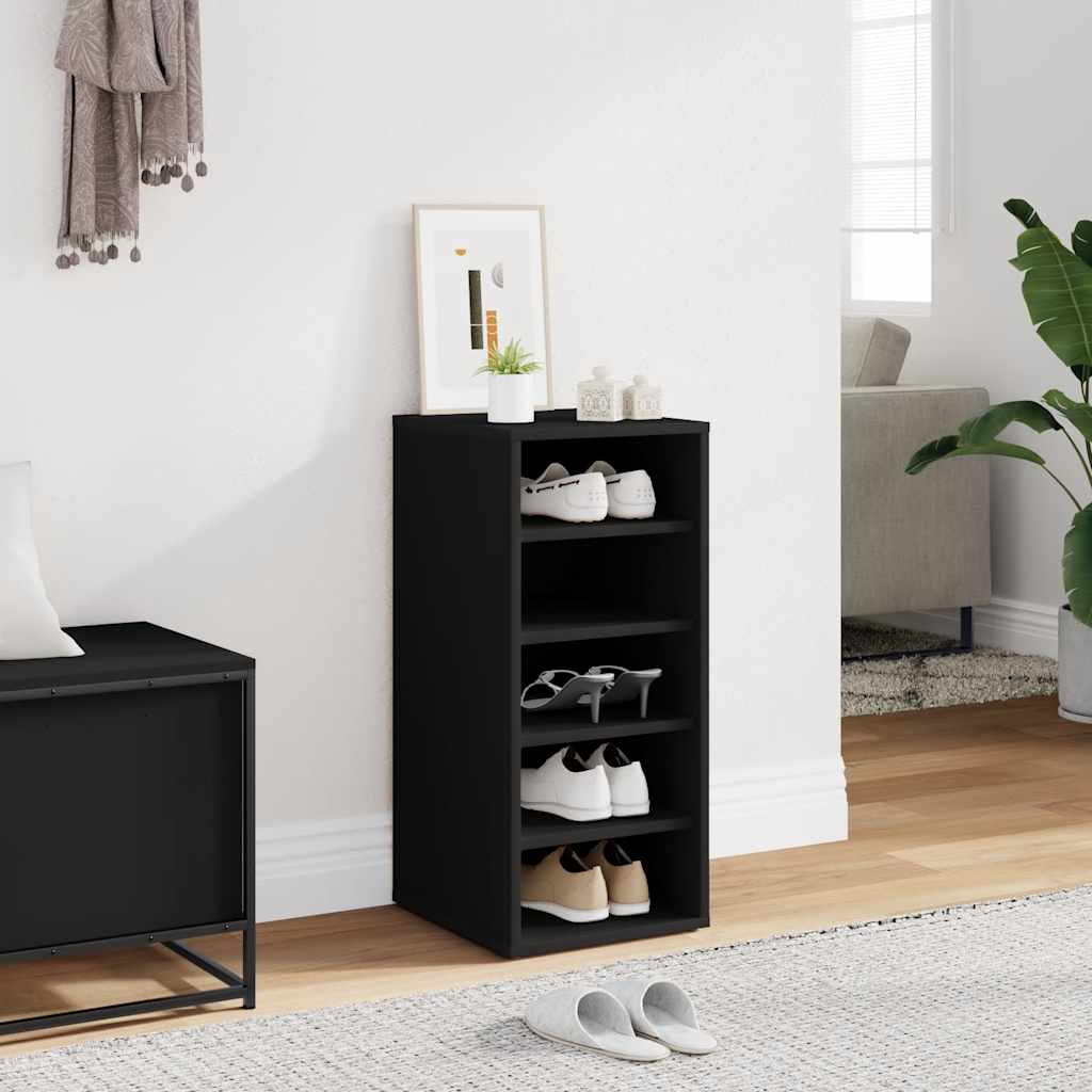 E-shop vidaXL Skrinka na topánky čierna 31,5x35x70 cm drevotrieska