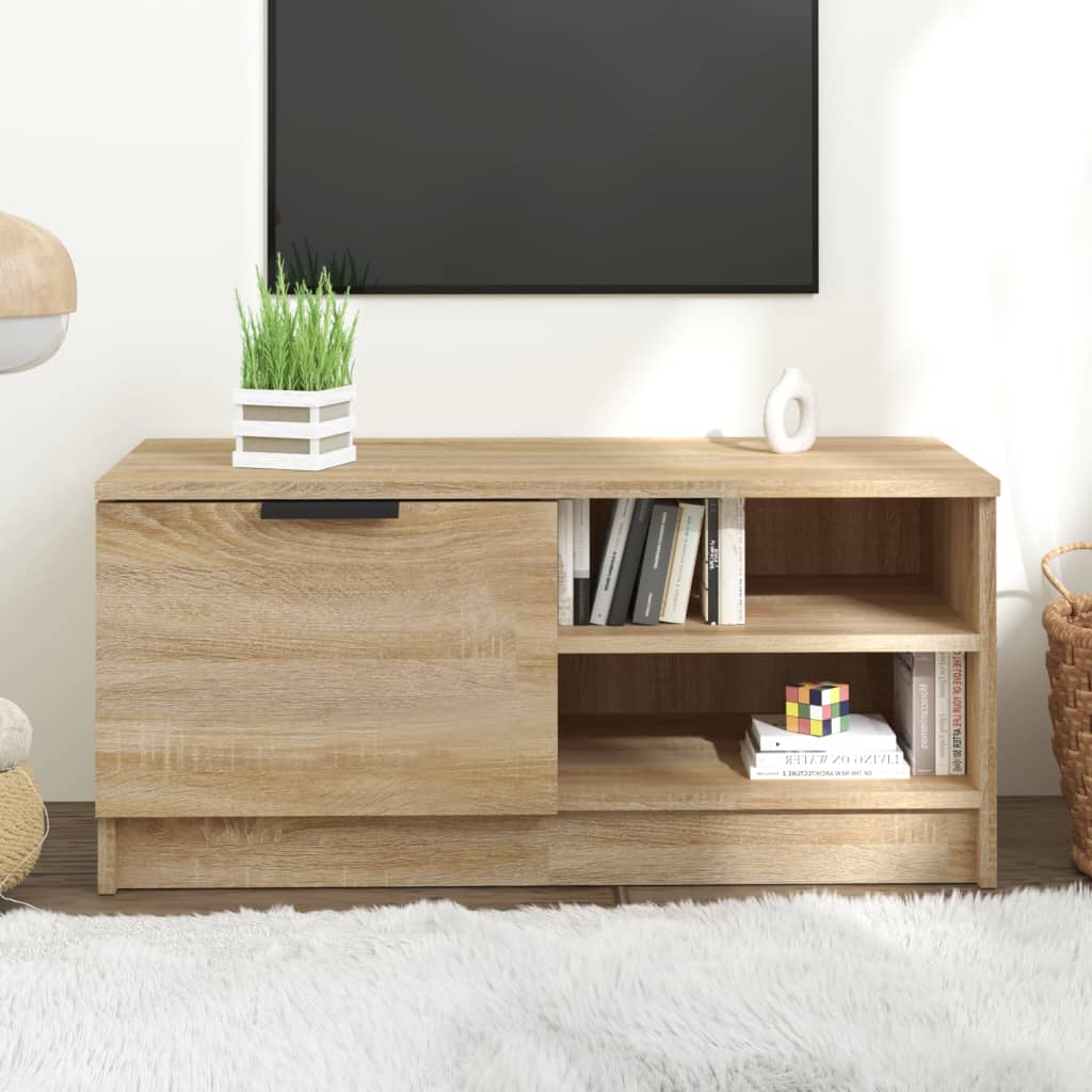 E-shop vidaXL TV stolík dub sonoma 80x35x36,5 cm spracované drevo