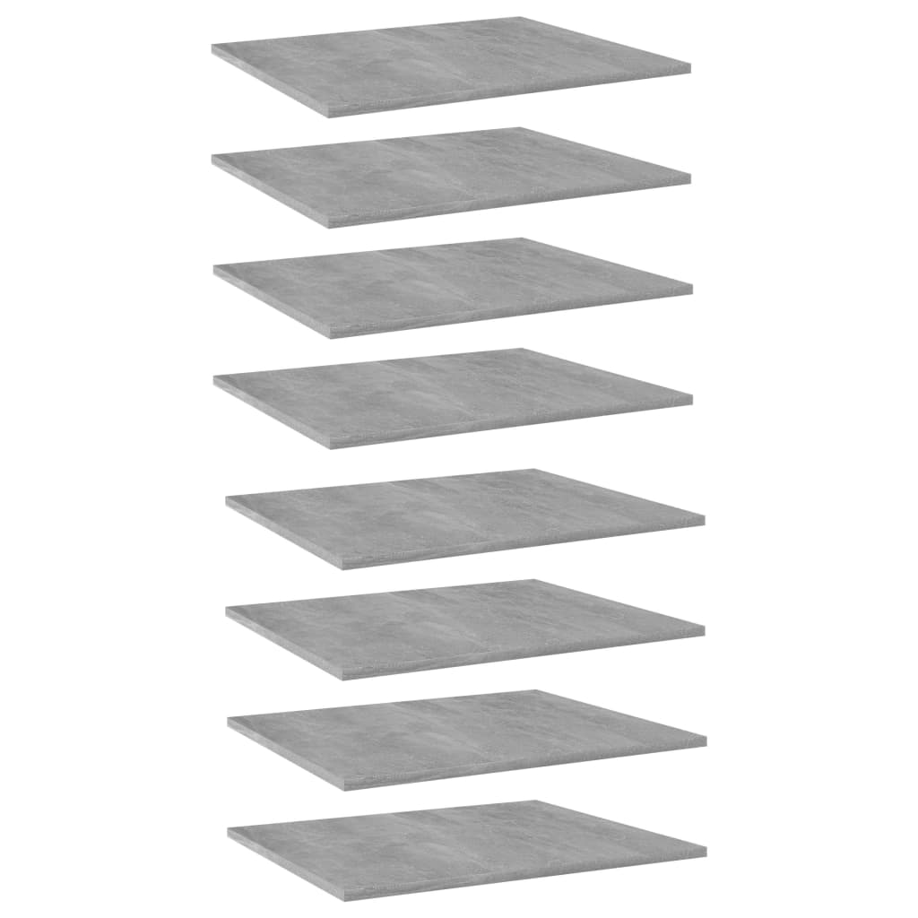 E-shop vidaXL Prídavné police 8 ks, betónovo sivé 60x50x1,5 cm, drevotrieska