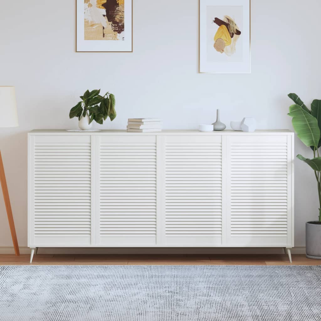E-shop vidaXL Lamelové dvierka na skrinku 4 ks, biele 99,3x59,4 cm, borovica