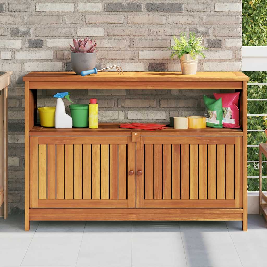 E-shop vidaXL Záhradný konzolový stolík 110x35x75 cm akáciové masívne drevo