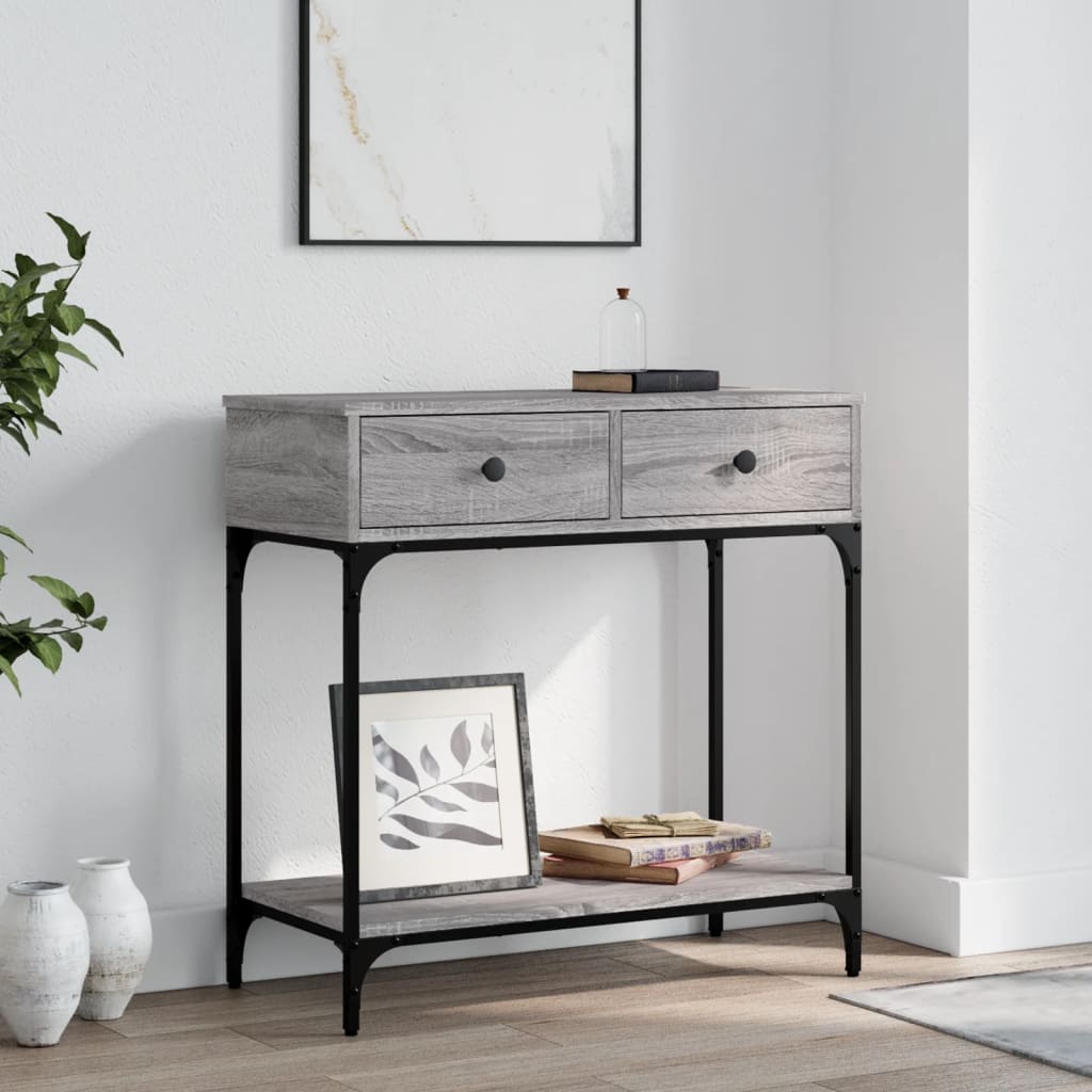 E-shop vidaXL Konzolový stolík sivý sonoma 75 x 34,5 x 75 cm kompozitné drevo