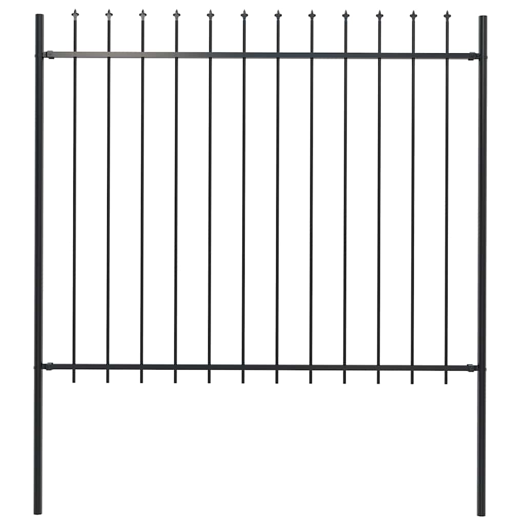 E-shop vidaXL Záhradný plot Woerden s vrchnou časťou v tvare oštepu, oceľový 181x150 cm, čierny