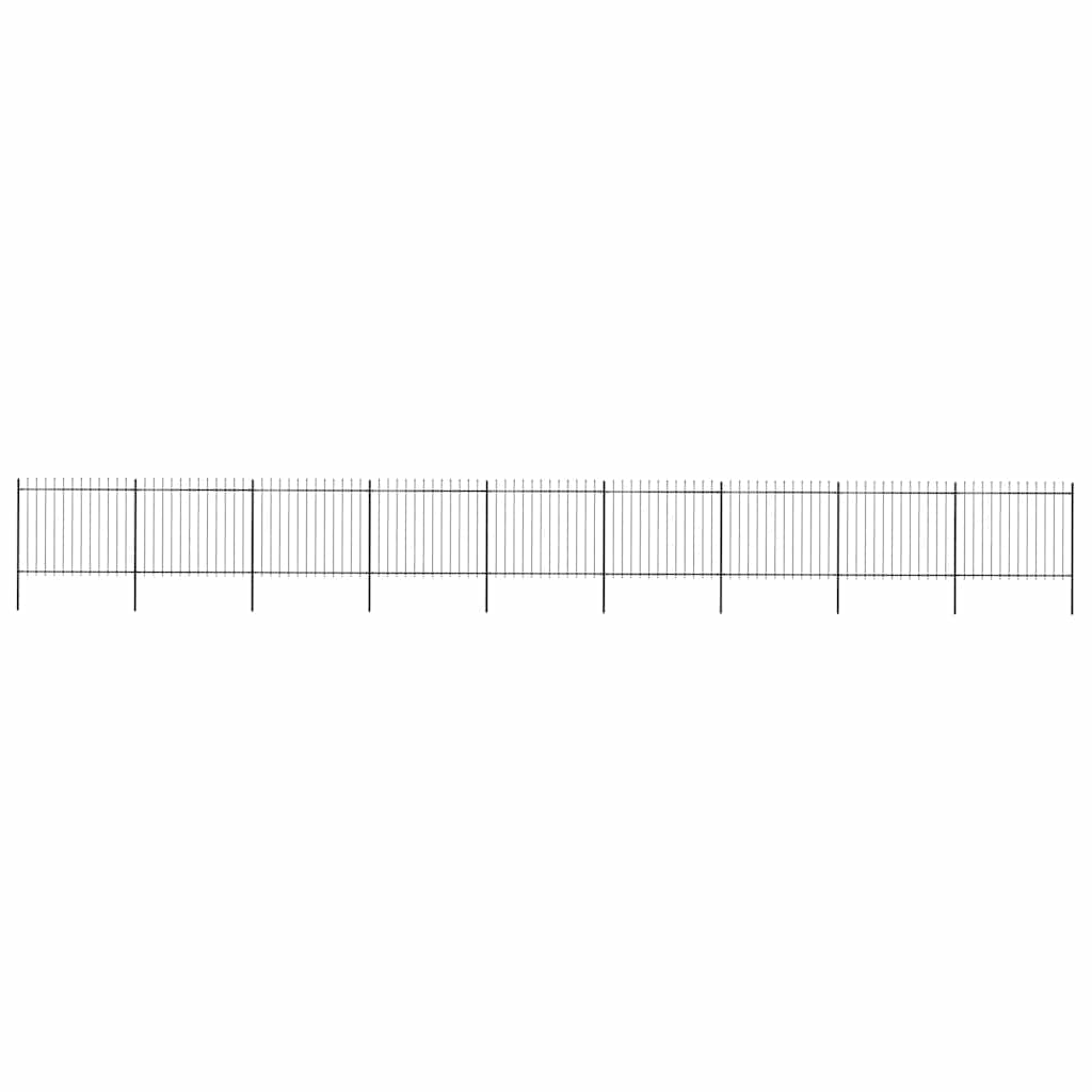 E-shop vidaXL Záhradný plot s vrchnou časťou z ocele 1603,5x150 cm čierny