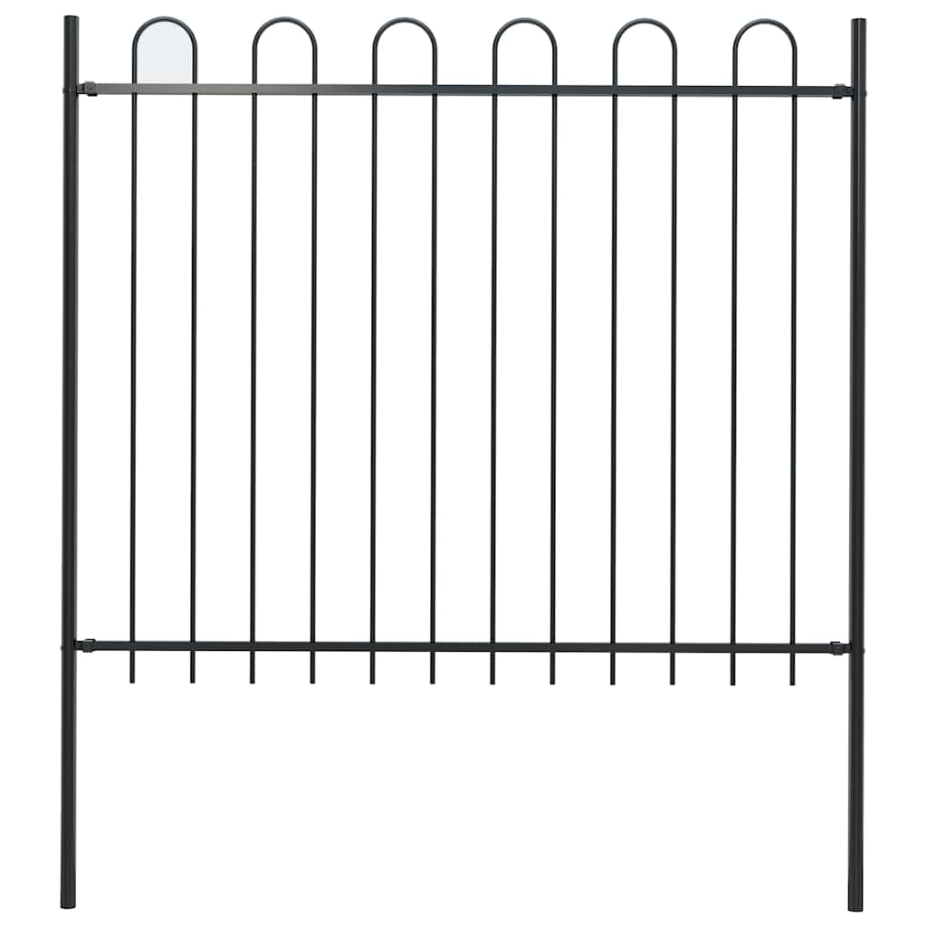 E-shop vidaXL Záhradný plot BOXTEL s oblúkom navrchu, oceľový 181x150 cm, čierny