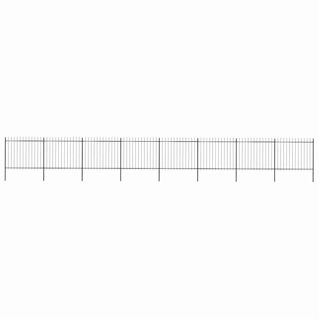 E-shop vidaXL Záhradný plot s vrchnou časťou z ocele 1426x150 cm čierny
