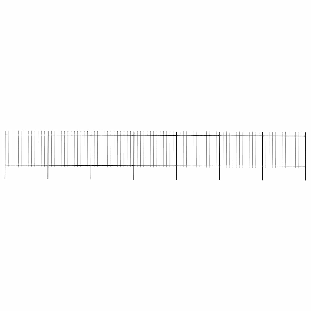 E-shop vidaXL Záhradný plot s vrchnou časťou z ocele 1248x150 cm čierny