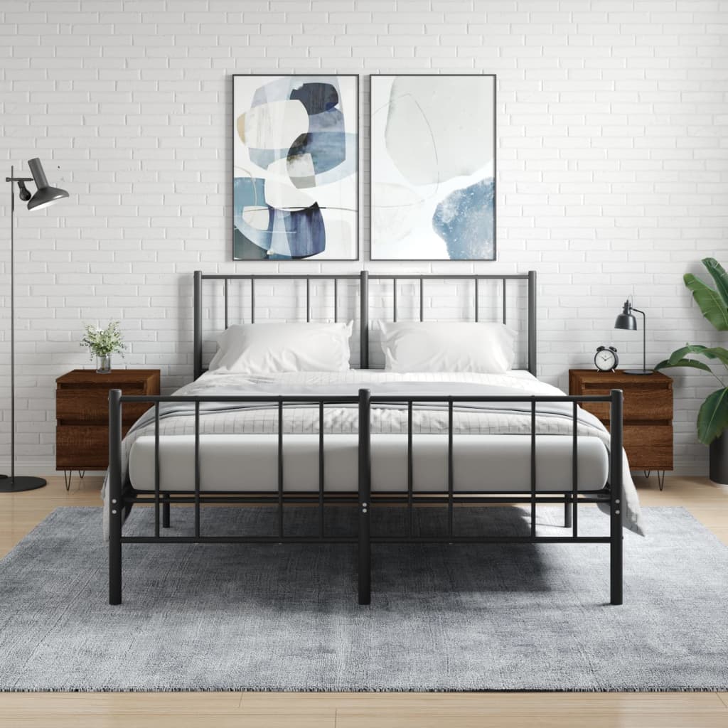 E-shop vidaXL Nočné stolíky 2 ks hnedý dub 40x35x50 cm kompozitné drevo