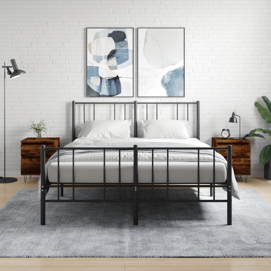 E-shop vidaXL Nočné stolíky 2 ks dymový dub 40x35x50 cm kompozitné drevo