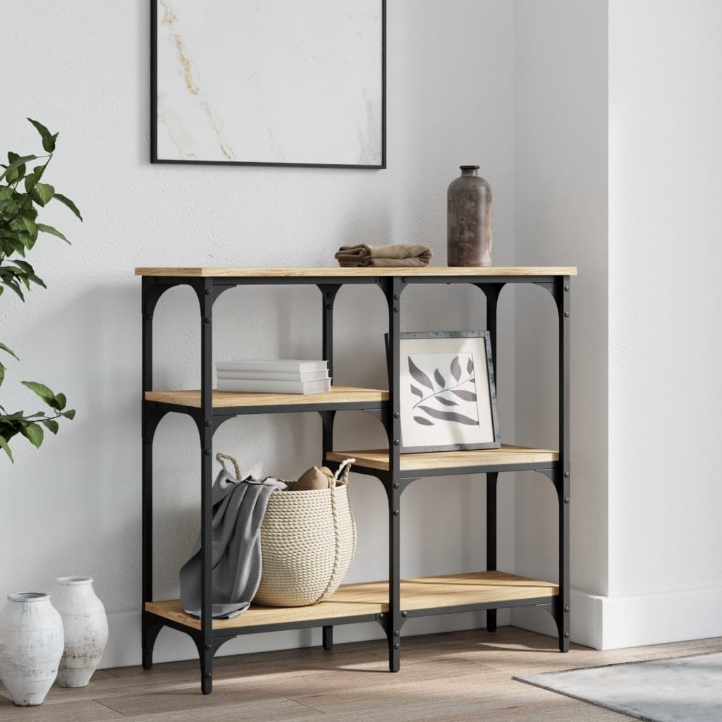 E-shop vidaXL Konzolový stolík, dub sonoma, 80x29x75 cm, imitácia dreva
