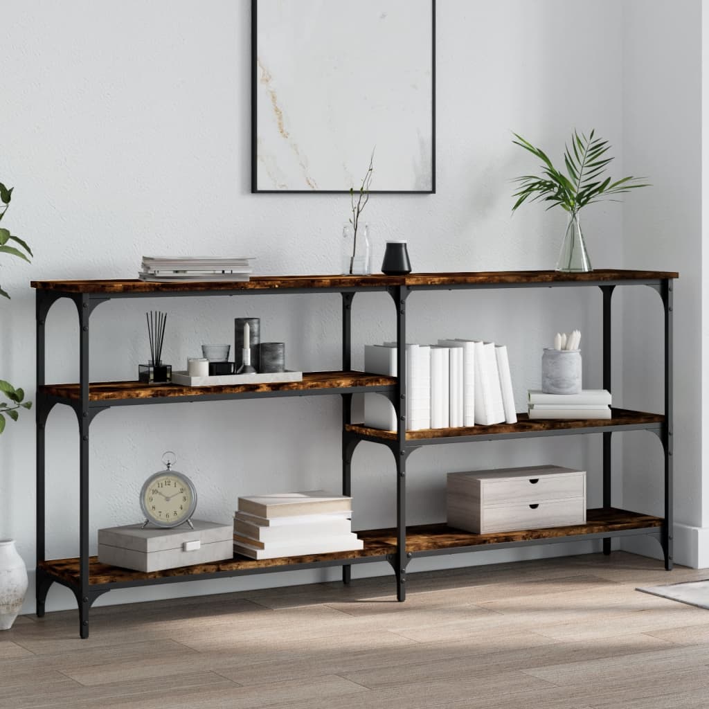 E-shop vidaXL Konzolový stolík dymový dub 160x29x75 cm kompozitné drevo