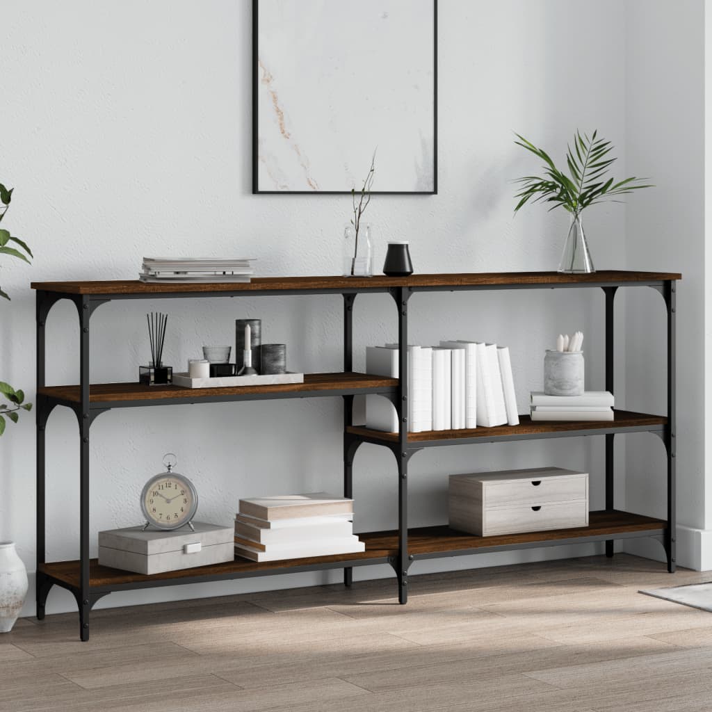 E-shop vidaXL Konzolový stolík hnedý dub 160x29x75 cm kompozitné drevo