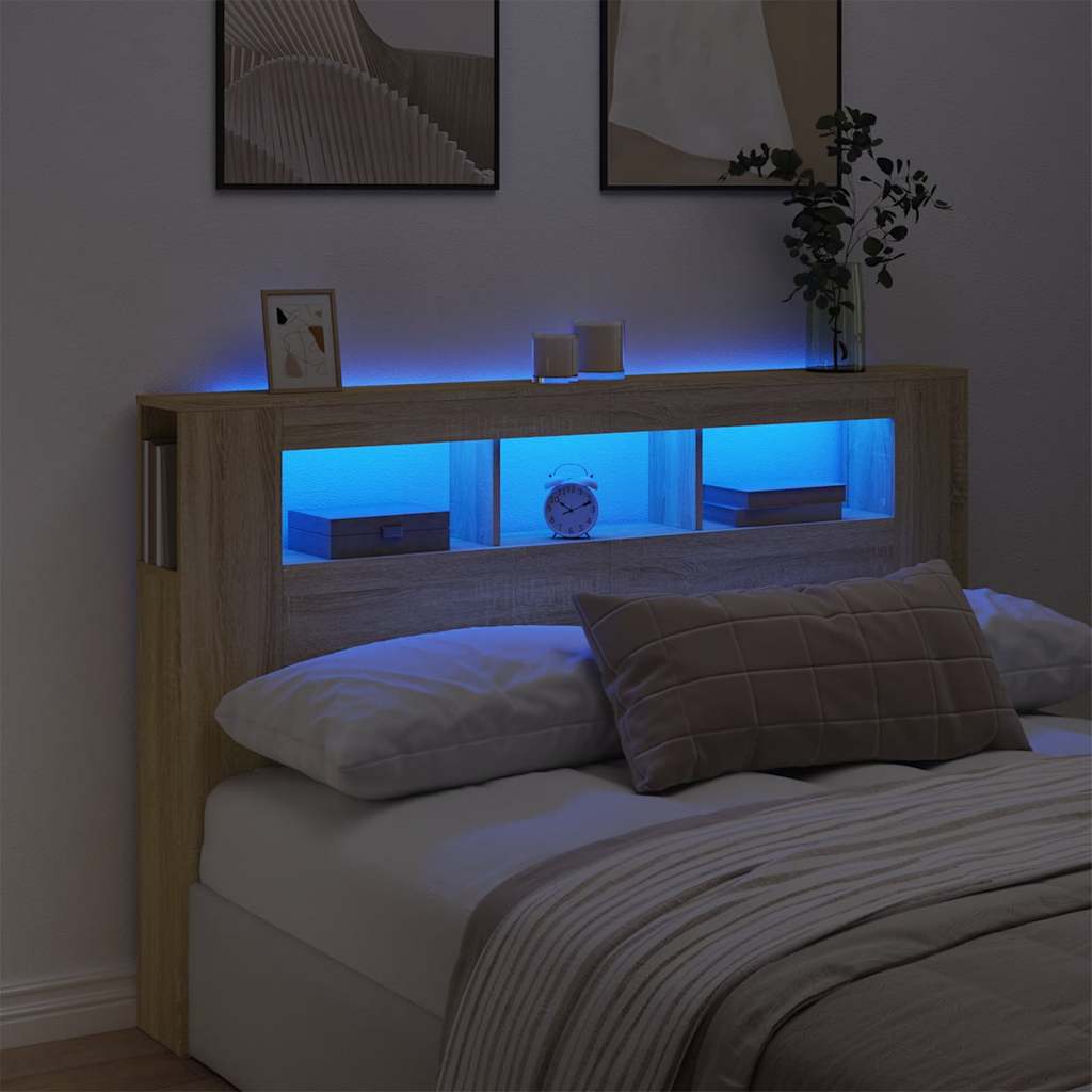 E-shop vidaXL Čelo s LED dub sonoma 160x18,5x103,5 cm kompozitné drevo