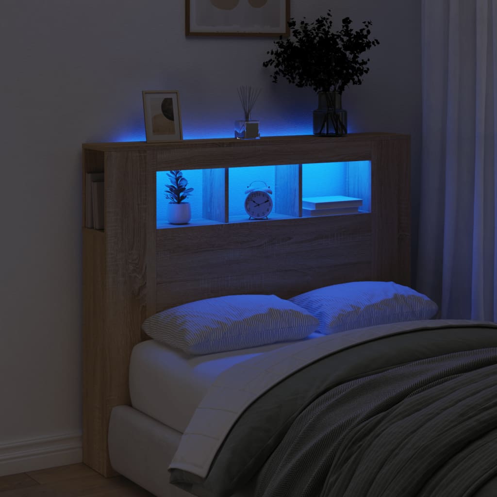 E-shop vidaXL Čelo s LED dub sonoma 120x18,5x103,5 cm kompozitné drevo