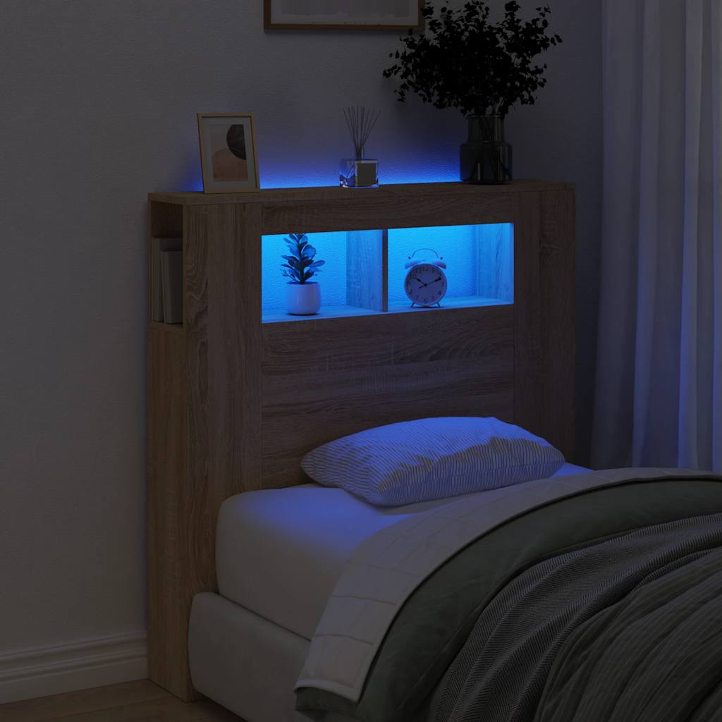 E-shop vidaXL Čelo s LED dub sonoma 100x18,5x103,5 cm kompozitné drevo