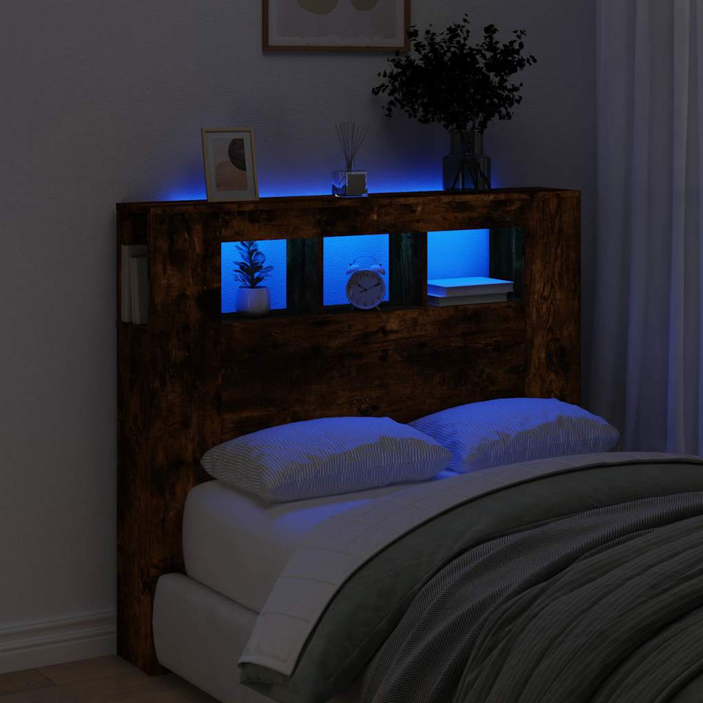 E-shop vidaXL Čelo s LED dymový dub 120x18,5x103,5 cm kompozitné drevo