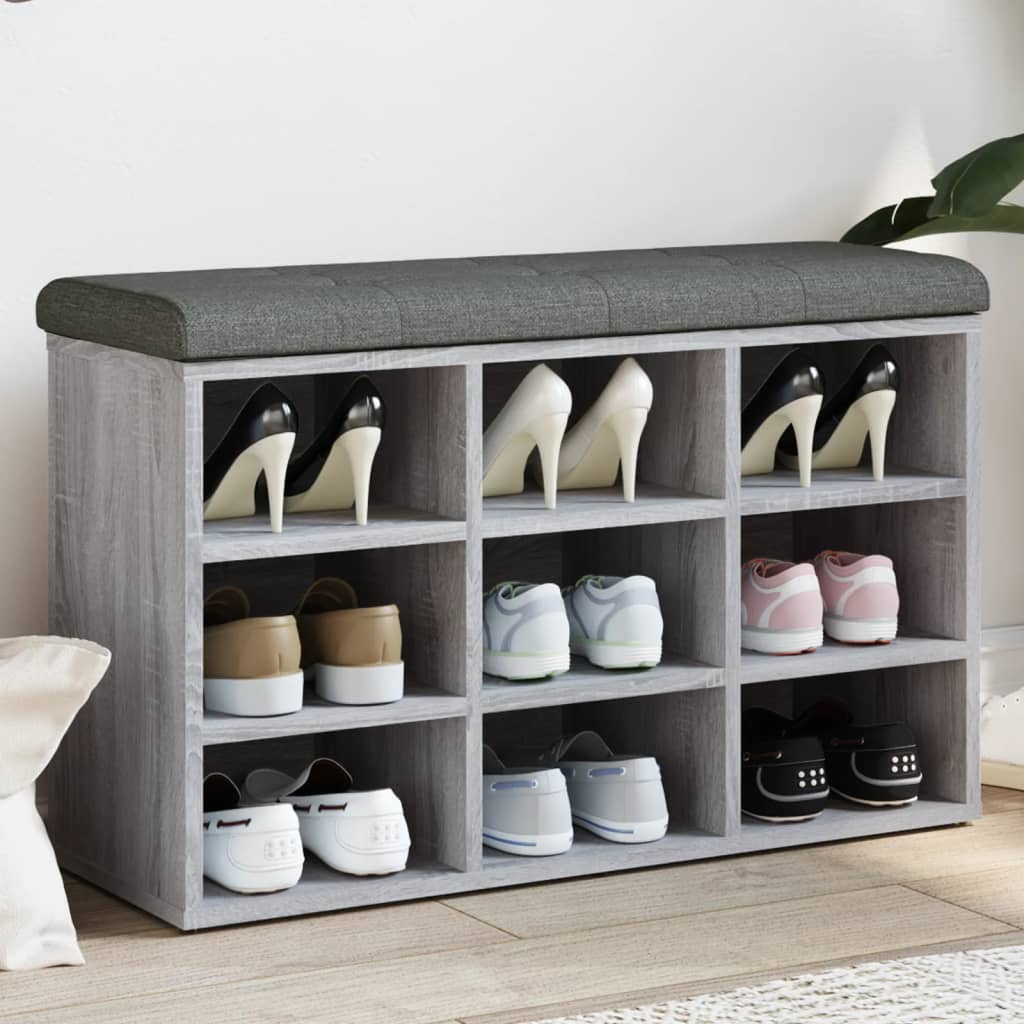 E-shop vidaXL Lavička na topánky sivá sonoma 82x32x50 cm kompozitné drevo