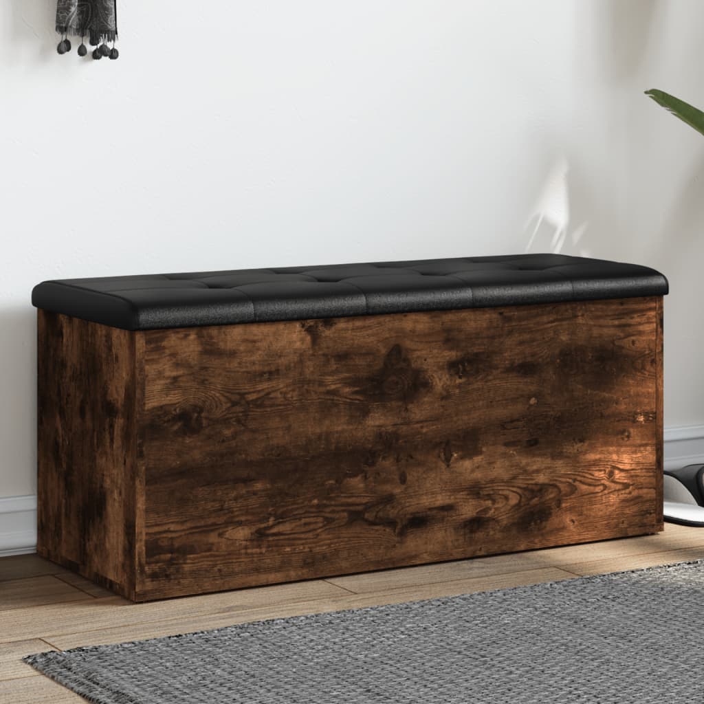 E-shop vidaXL Úložná lavička dymový dub 102x42x45 cm kompozitné drevo