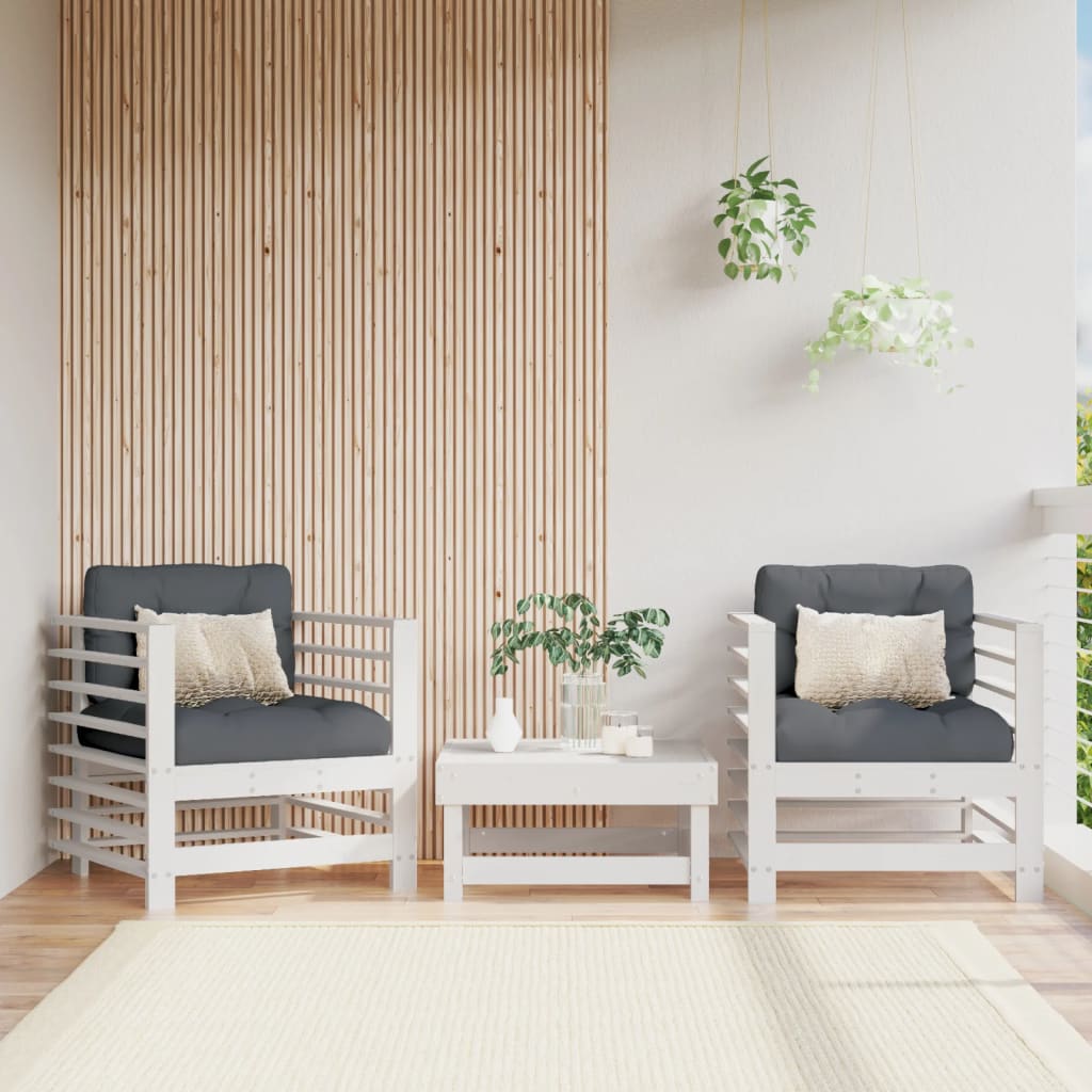 E-shop vidaXL Záhradné stoličky 2 ks biele borovicový masív