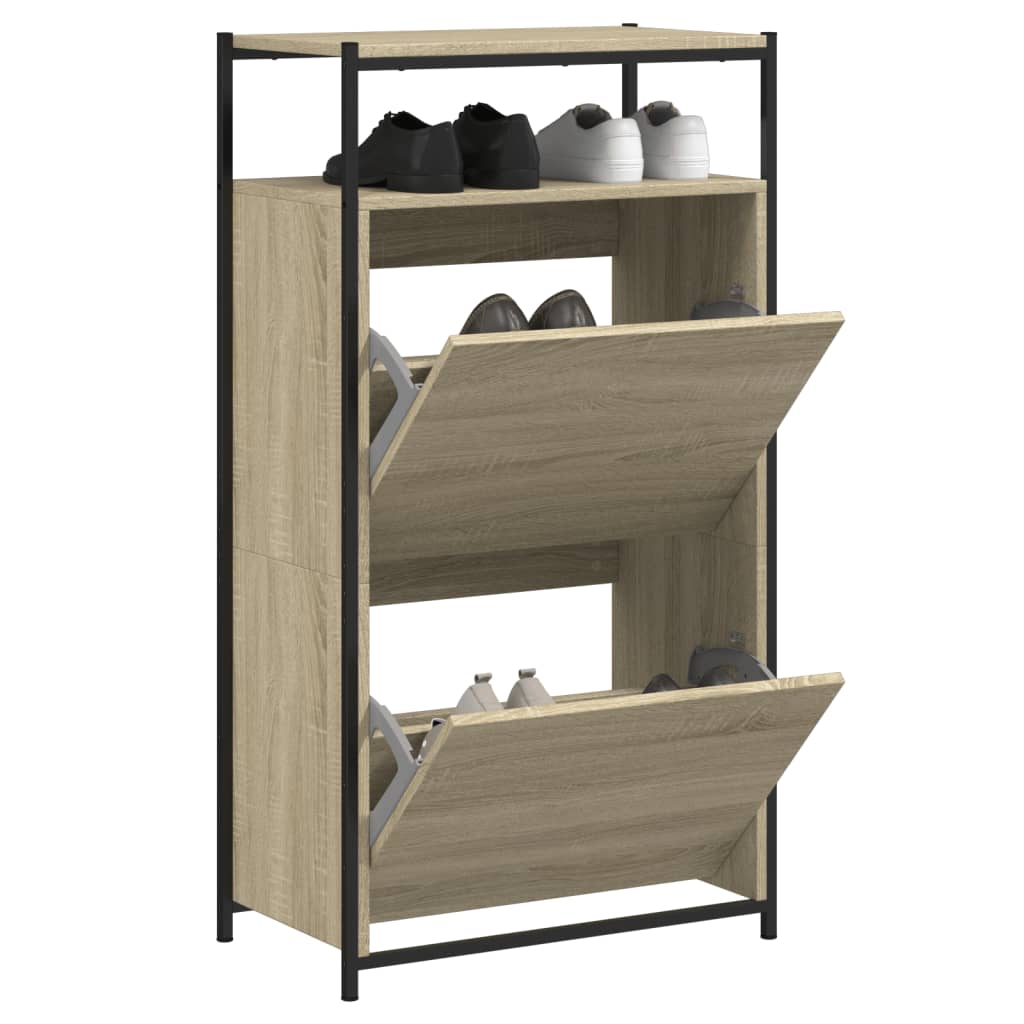E-shop vidaXL Botník dub sonoma 60x34x112 cm kompozitné drevo