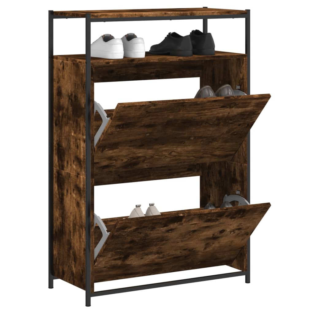 E-shop vidaXL Botník dymový dub 75x34x112 cm spracované drevo