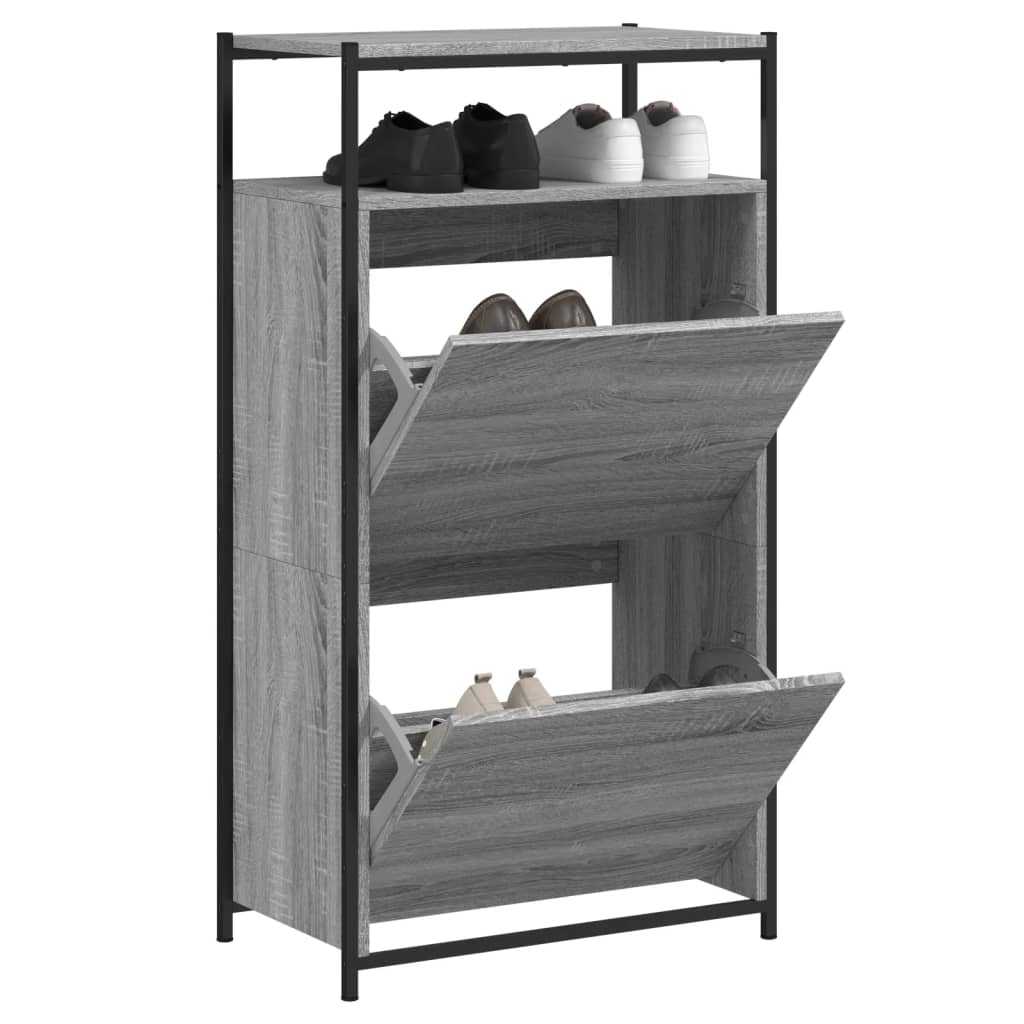 E-shop vidaXL Botník sivý dub sonoma 60x34x112 cm kompozitné drevo