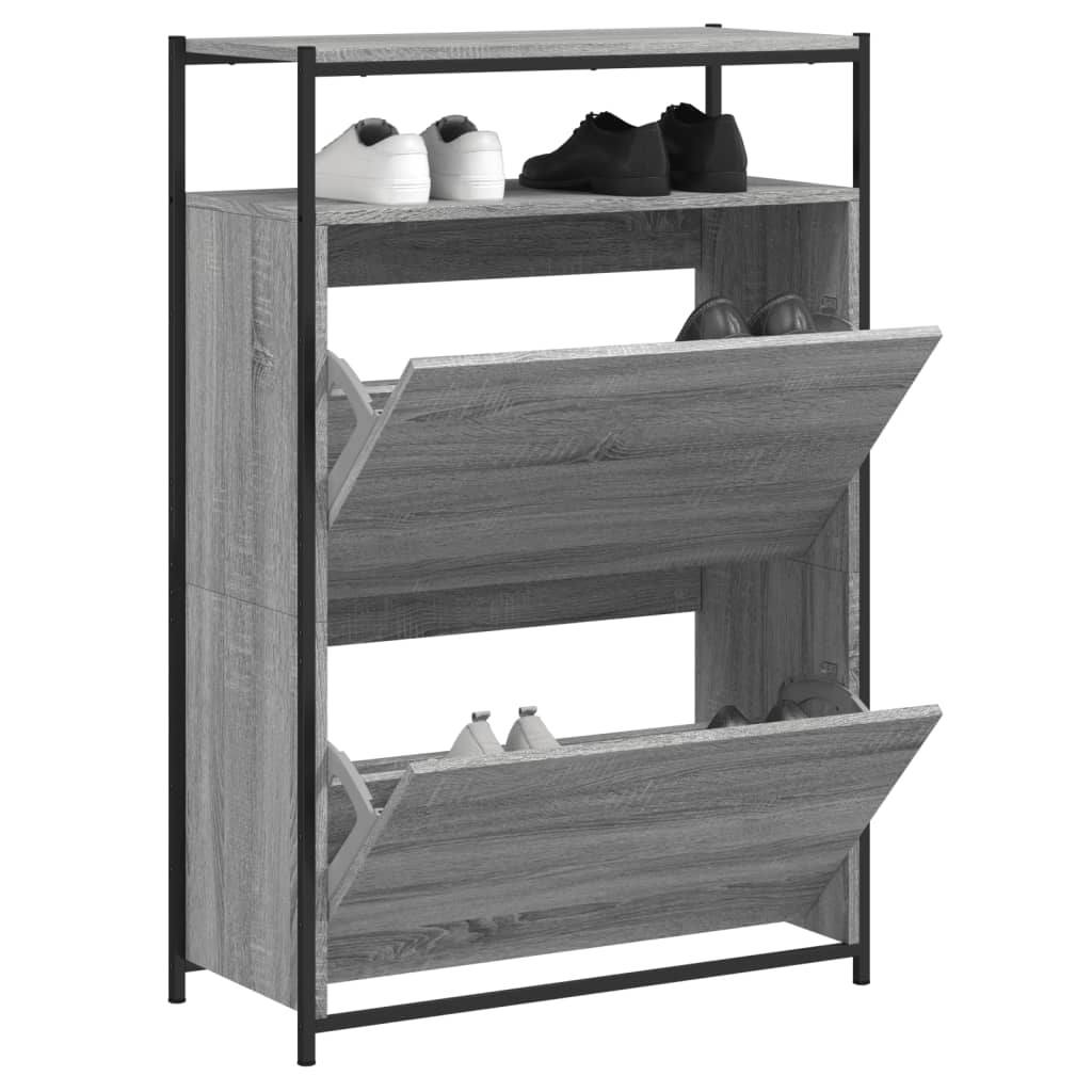 E-shop vidaXL Botník sivý dub sonoma 75x34x112 cm kompozitné drevo