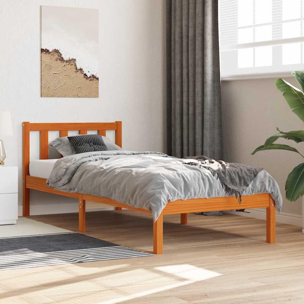 E-shop vidaXL Posteľ bez matraca voskovo hnedá 100x200 cm masívna borovica