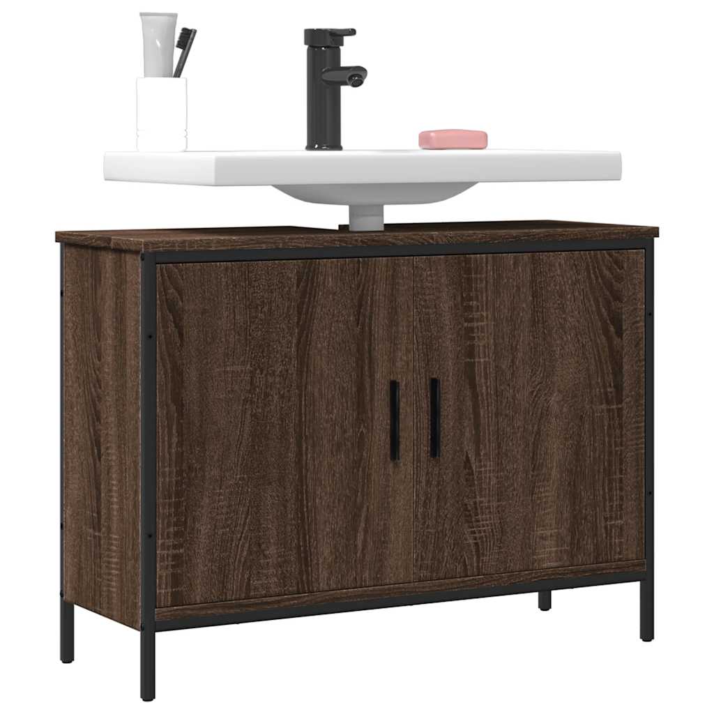 E-shop vidaXL Skrinka na umývadlo, hnedý dub 80x30x60 cm, kompozitné drevo