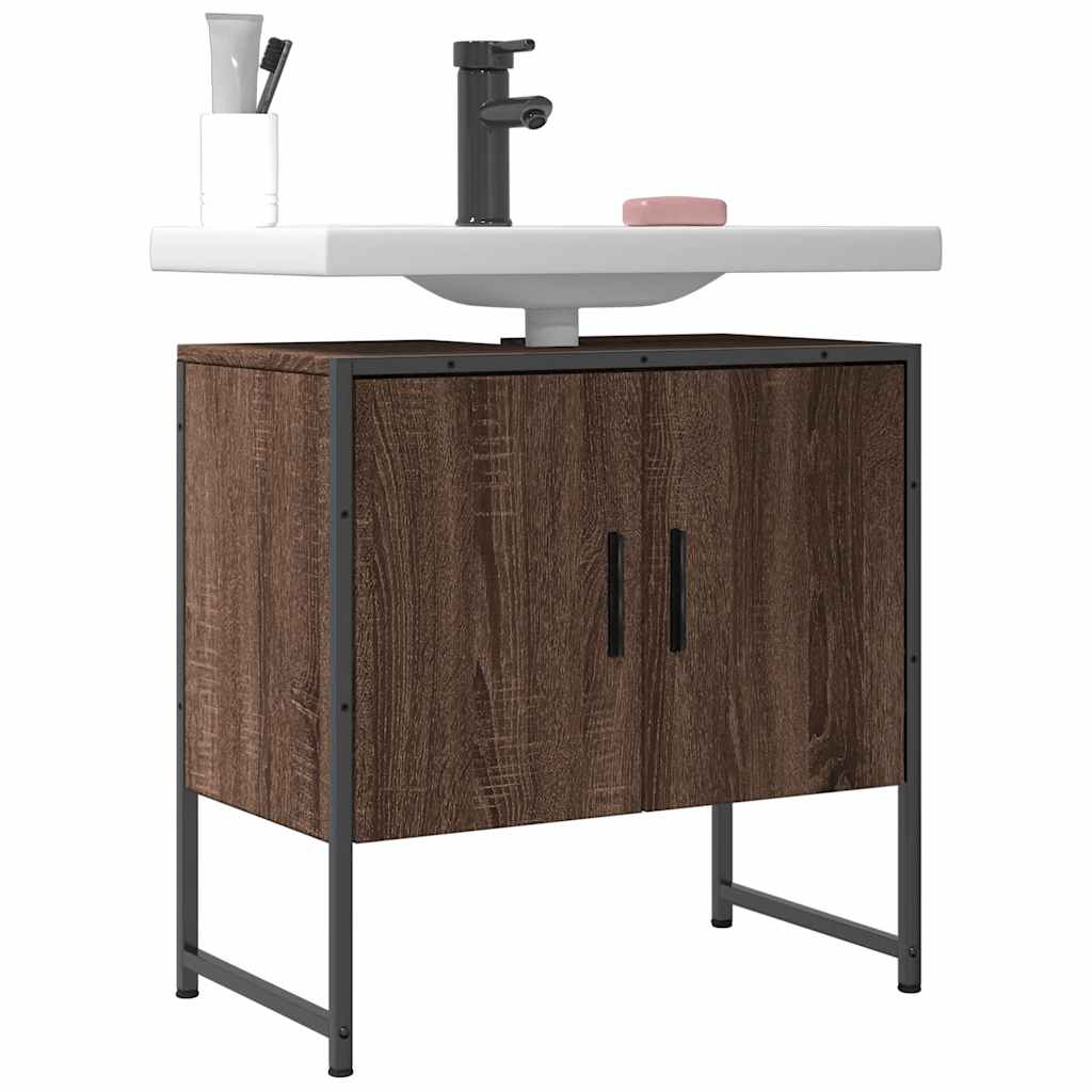 E-shop vidaXL Skrinka na umývadlo hnedý dub 60x33x60 cm kompozitné drevo