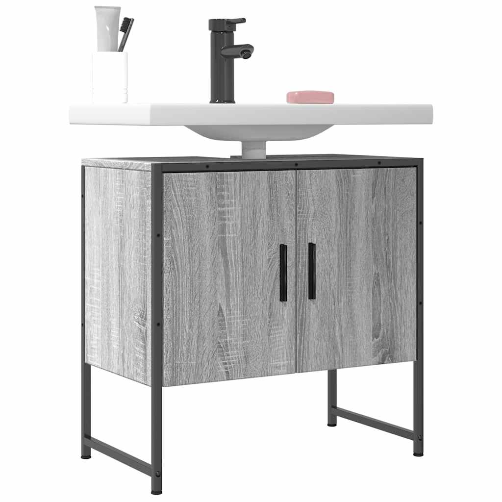 E-shop vidaXL Skrinka na umývadlo sivá sonoma 60x33x60 cm kompozitné drevo