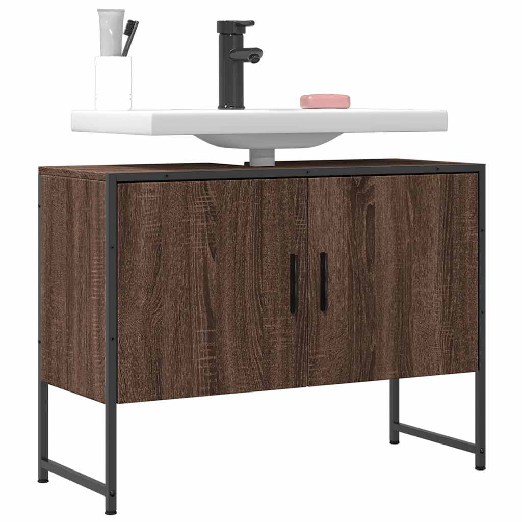 E-shop vidaXL Kúpeľňová umývadlová skrinka hnedý dub 80x33x60 cm komp. drevo