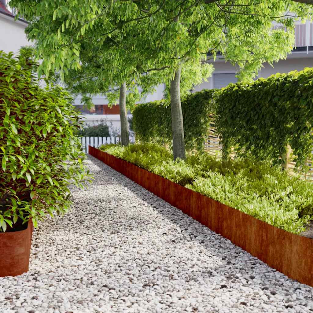E-shop vidaXL Obruby na trávnik 10 ks 25x103 cm pružná korténová oceľ